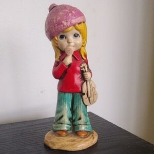 Vintage Littl-Ones Musician - Charming Figurine with Violin and Lollipop Retro